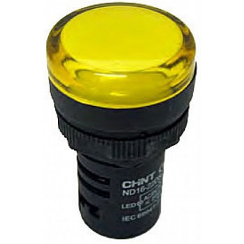 Светосигнальный индикатор желтый ND16-22DS/2 (Y) LED 24V Chint